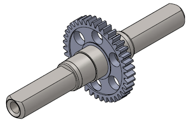 [BI102AC] Axe + pignon 37 dents pour Tête Bineuse