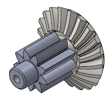 Pignon conique 20 dents+droit 9 dents assemblés