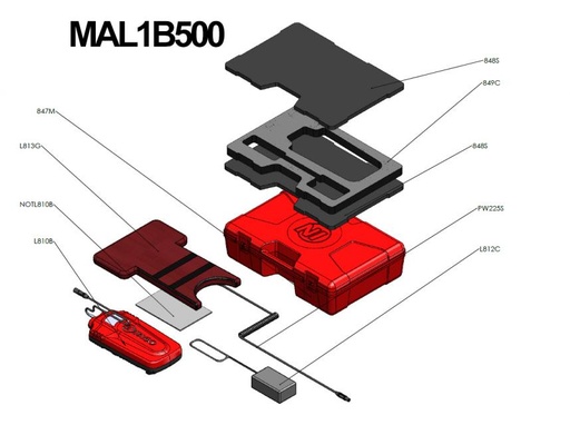 [MAL1B500] Ensemble batterie L810B+chargeur+gilet