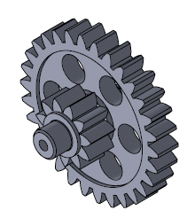 [BI104A] Pignon droit 30 dents + pignon droit 9 dents assemblés